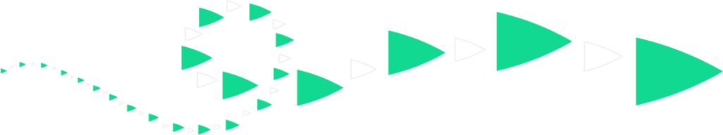 swirling path of green and gray arrows